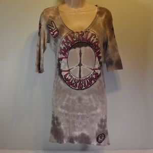 Affliction American Customs V-Neck RETRO Tunic Top